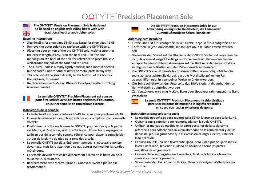 Precision Placement Sole